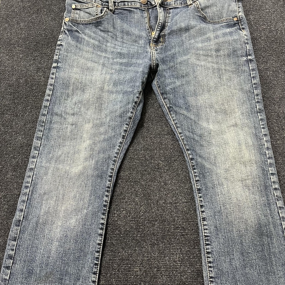 Wrangler Slim Boot Jeans Mens Blue Medium Wash Denim Bootcut Western Casual